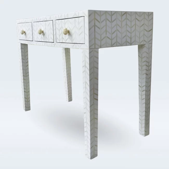Bone Inlay Console Table With Drawers