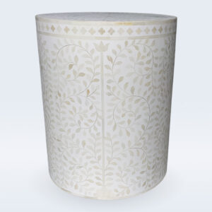 bone inlay floral side table