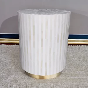 bone inlay round side table