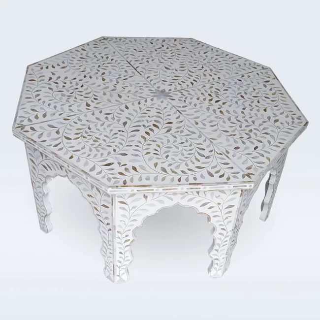 Mother of Pearl White Coffee Table