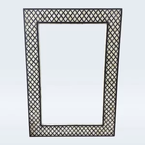 Bone Inlay Black Framed Mirror