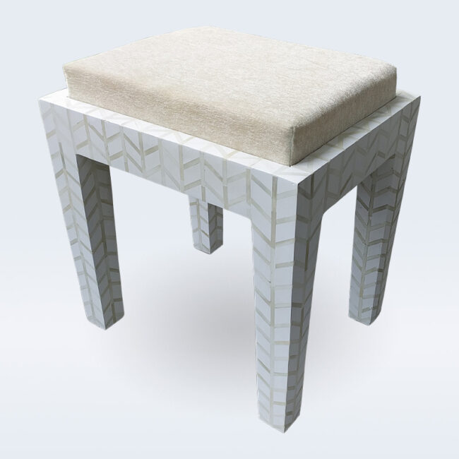 bone inlay seating stool white