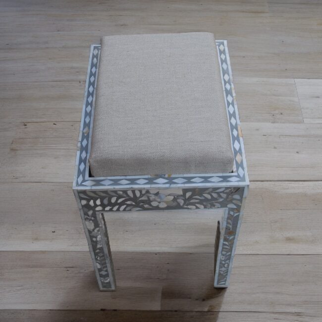 mother of pearl seating stool grey